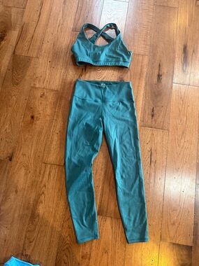 IVL Teal Activewear Set - Crossback Sports Bra & High-Waist Leggings 6